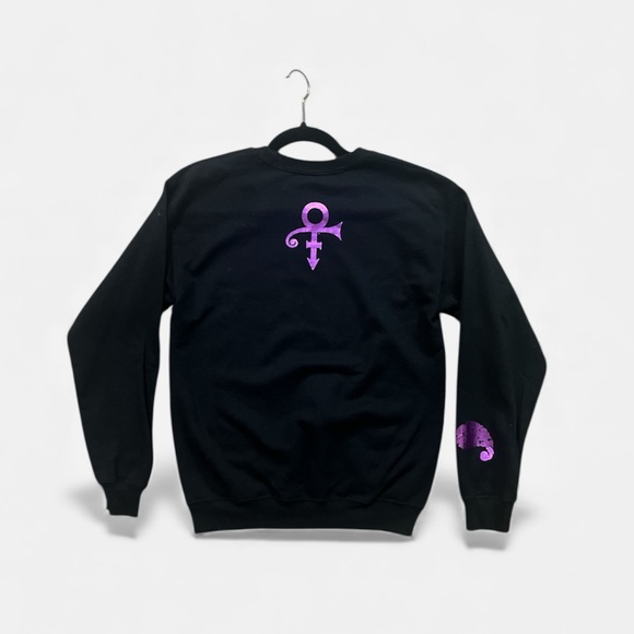 Prince Purple Rain Hologram Paisley Party Symbol crewneck Sweatshirt Sz Small - Picture 2 of 7